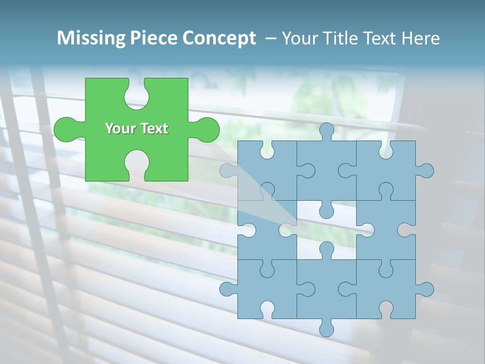 Through Green Blind PowerPoint Template