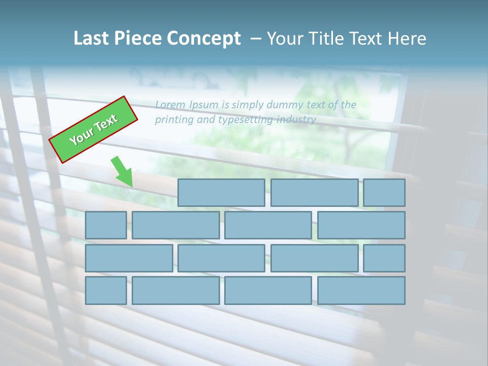 Through Green Blind PowerPoint Template