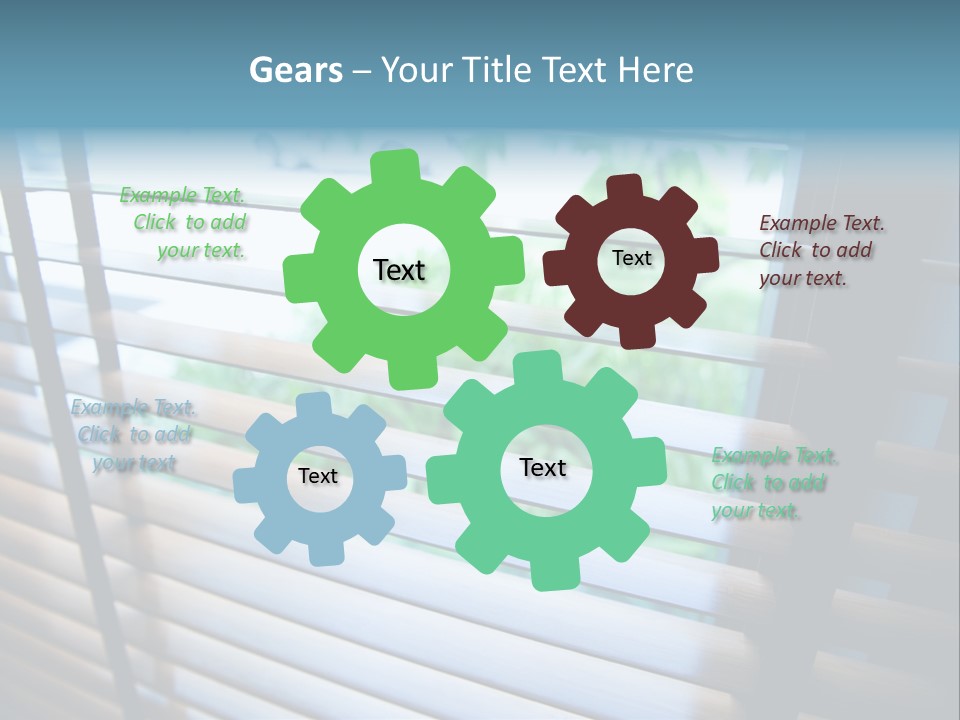 Through Green Blind PowerPoint Template