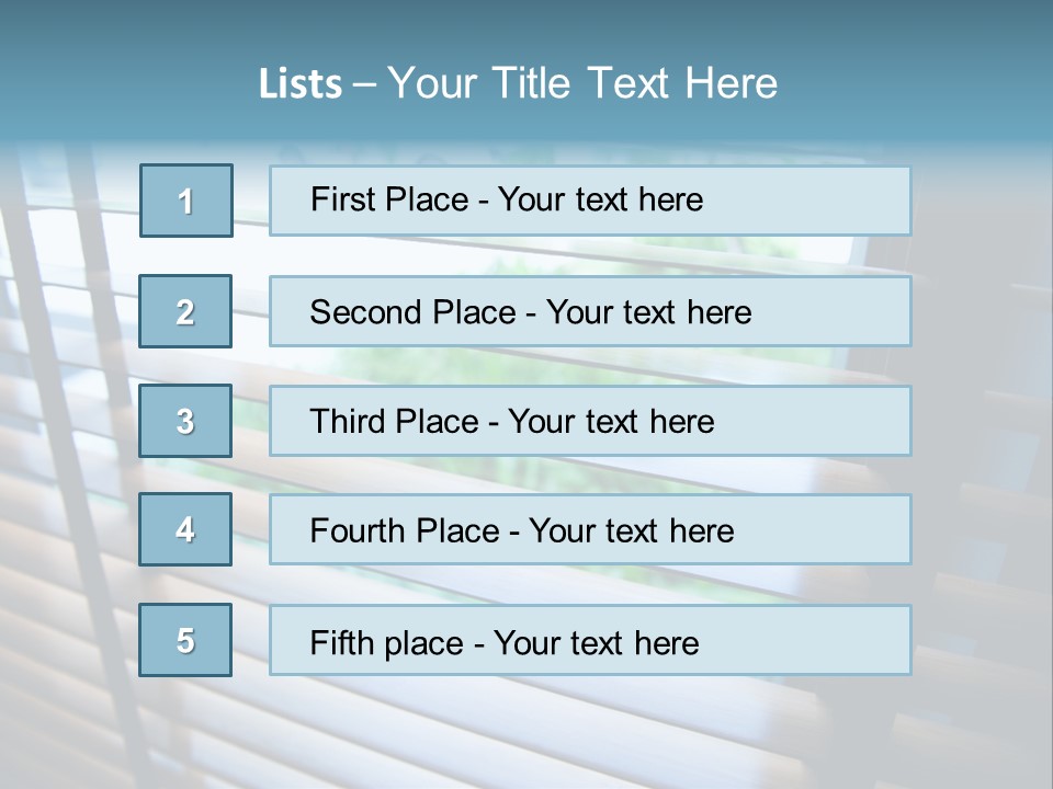 Through Green Blind PowerPoint Template