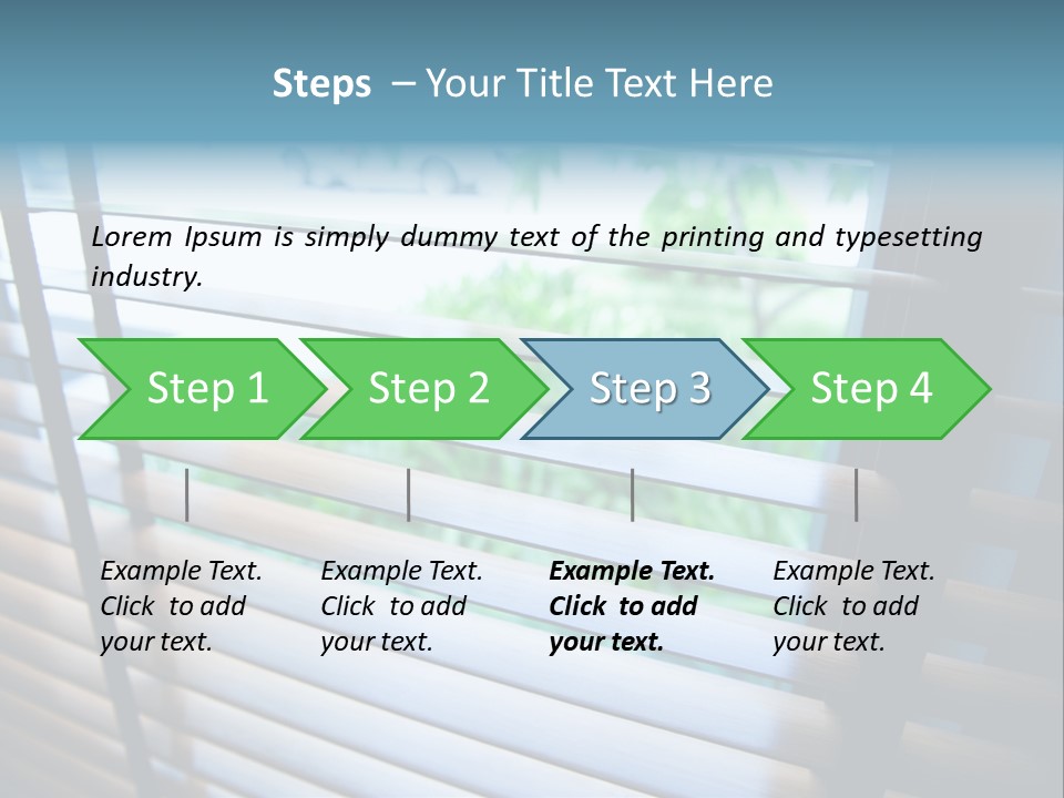 Through Green Blind PowerPoint Template