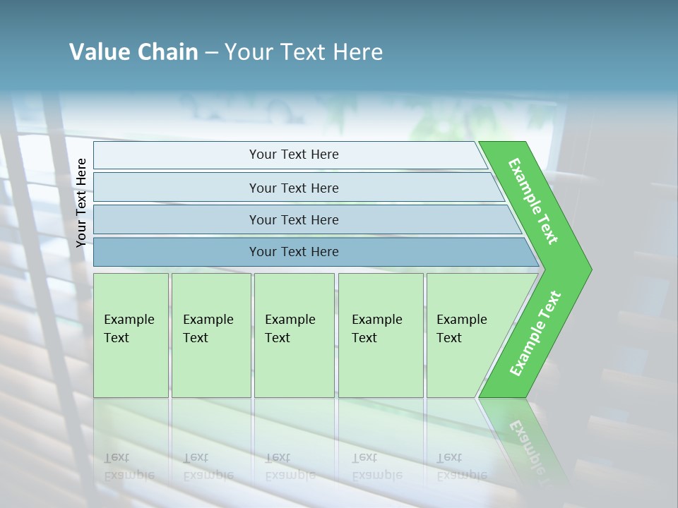 Through Green Blind PowerPoint Template