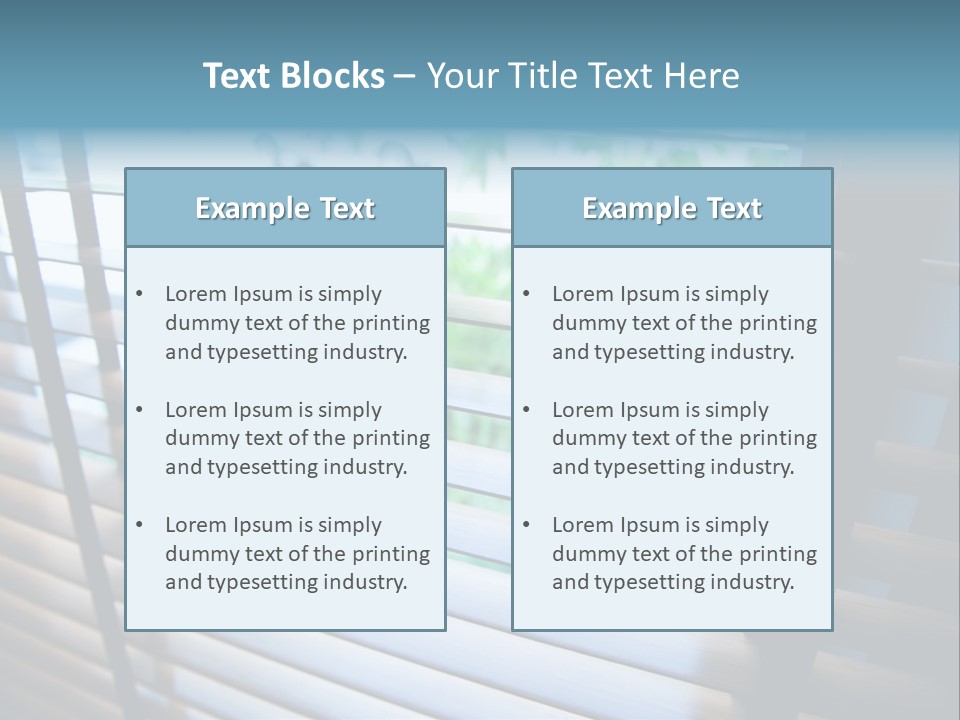 Through Green Blind PowerPoint Template