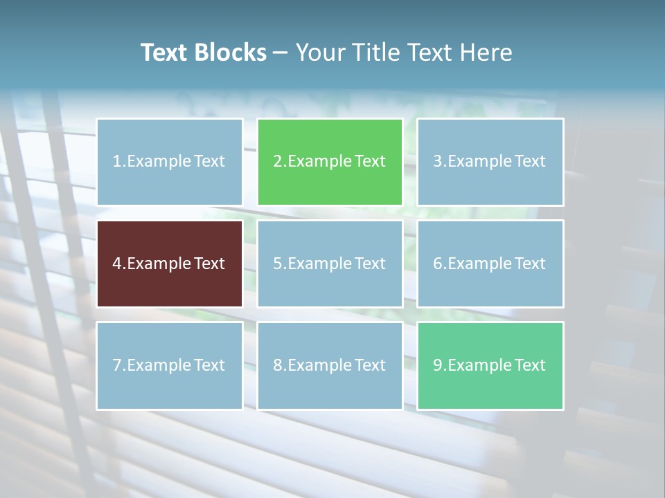 Through Green Blind PowerPoint Template