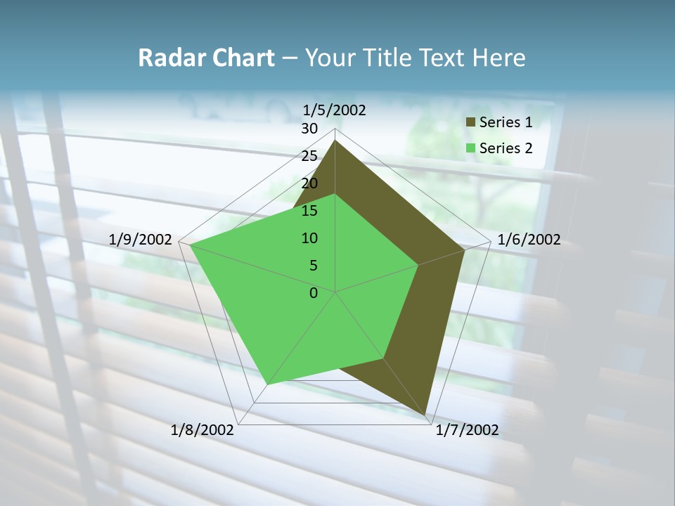 Through Green Blind PowerPoint Template