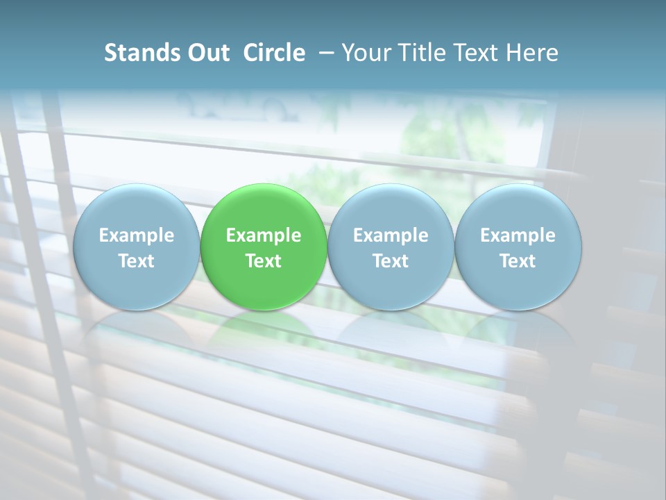 Through Green Blind PowerPoint Template