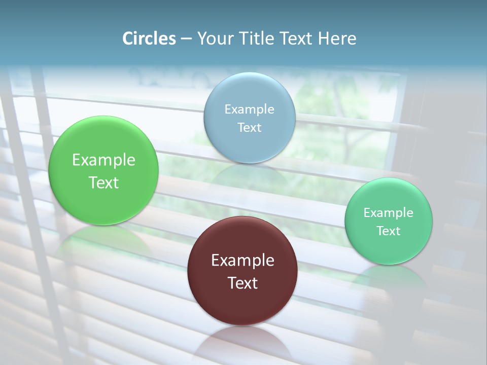 Through Green Blind PowerPoint Template