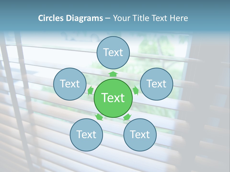 Through Green Blind PowerPoint Template