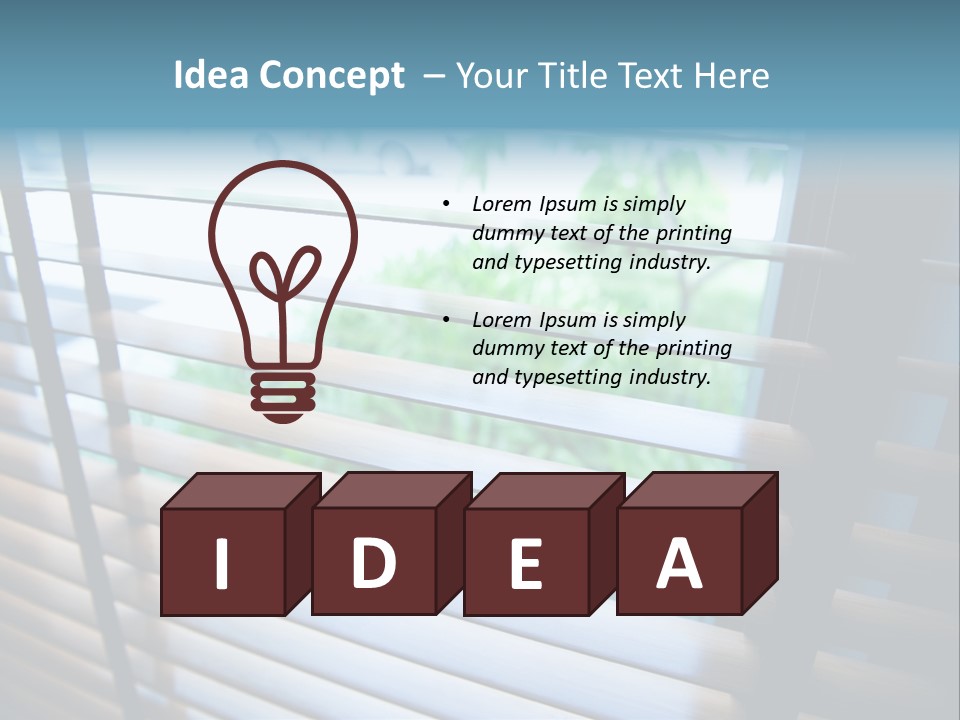 Through Green Blind PowerPoint Template