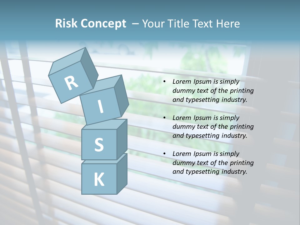 Through Green Blind PowerPoint Template