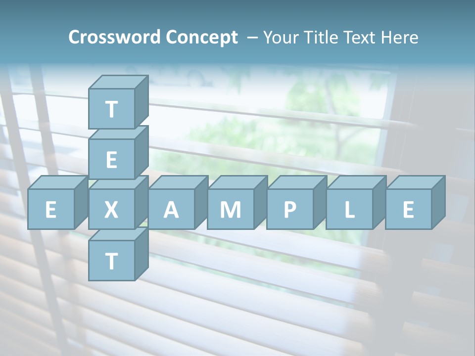 Through Green Blind PowerPoint Template