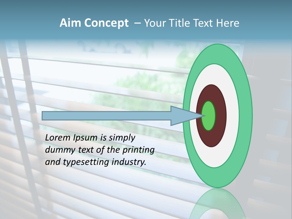 Through Green Blind PowerPoint Template