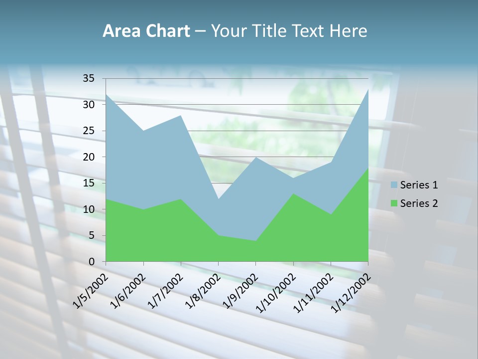 Through Green Blind PowerPoint Template