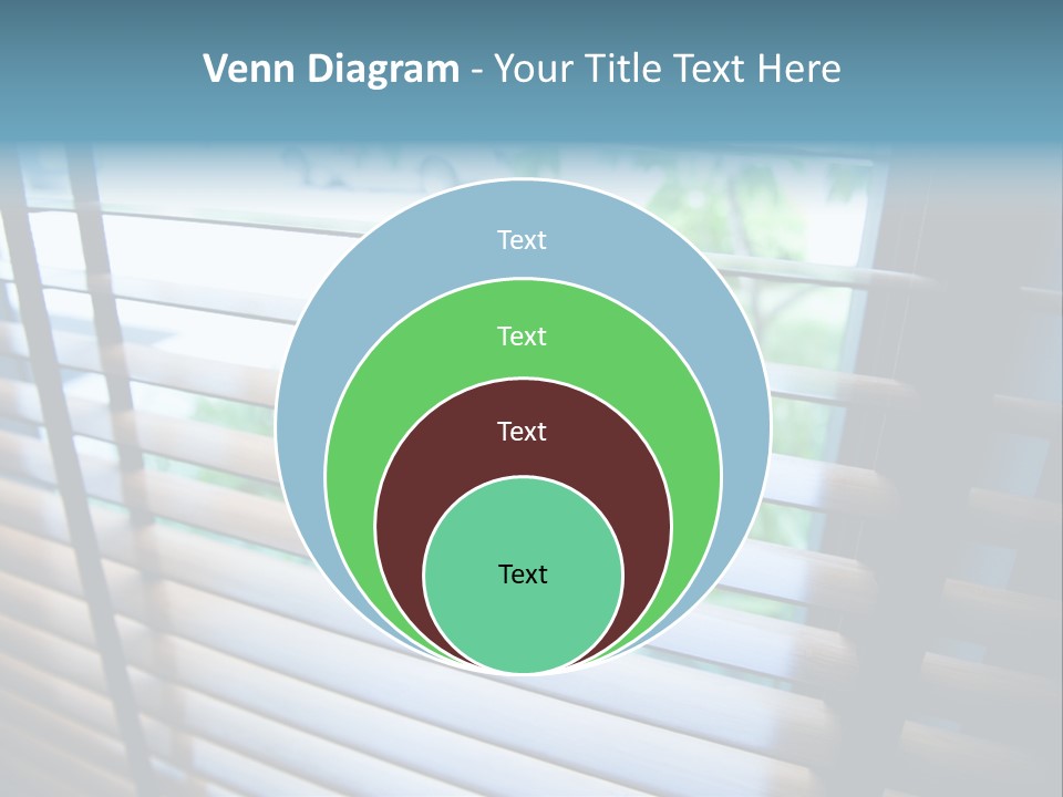 Through Green Blind PowerPoint Template