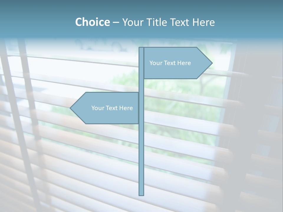Through Green Blind PowerPoint Template
