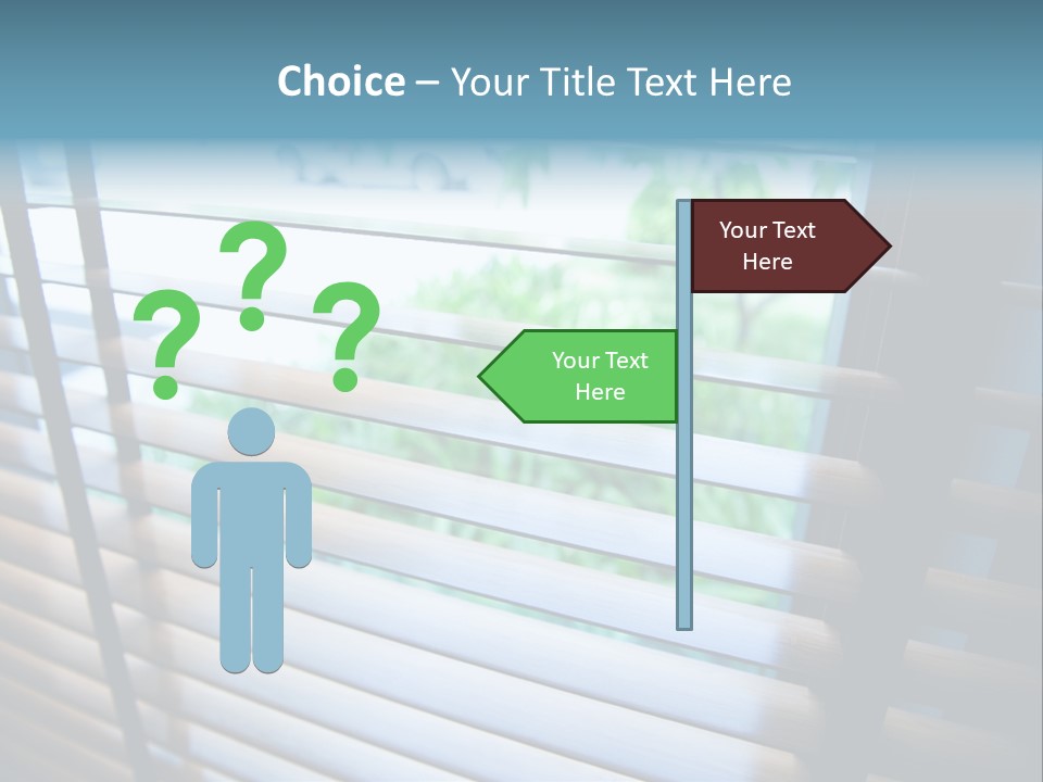 Through Green Blind PowerPoint Template