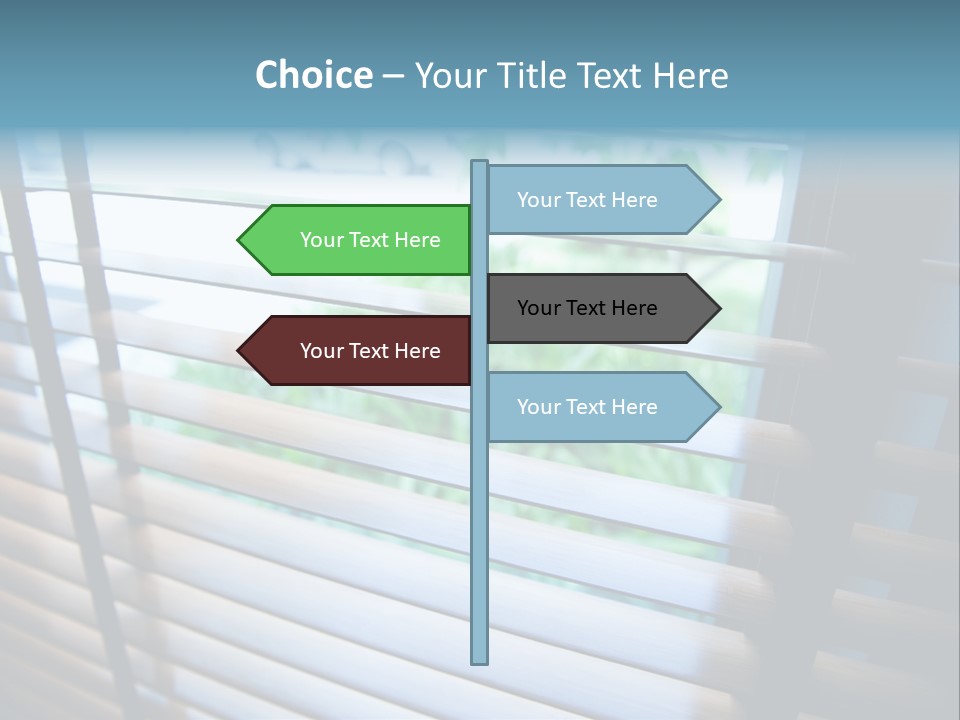 Through Green Blind PowerPoint Template