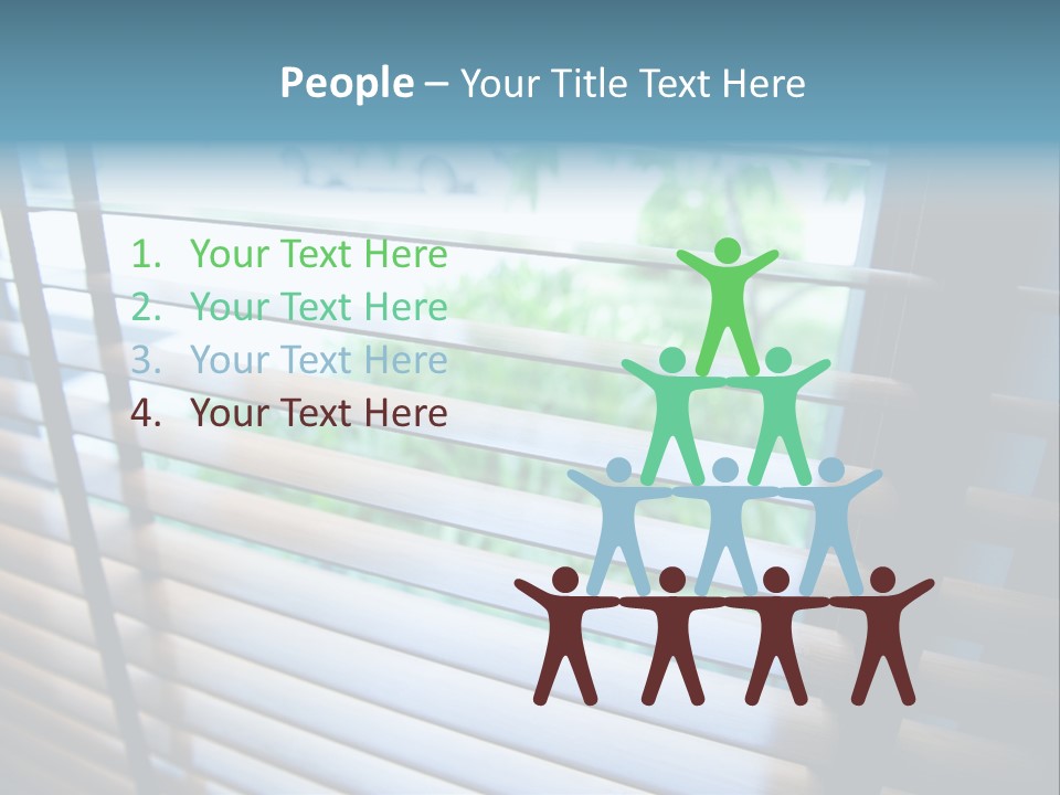 Through Green Blind PowerPoint Template