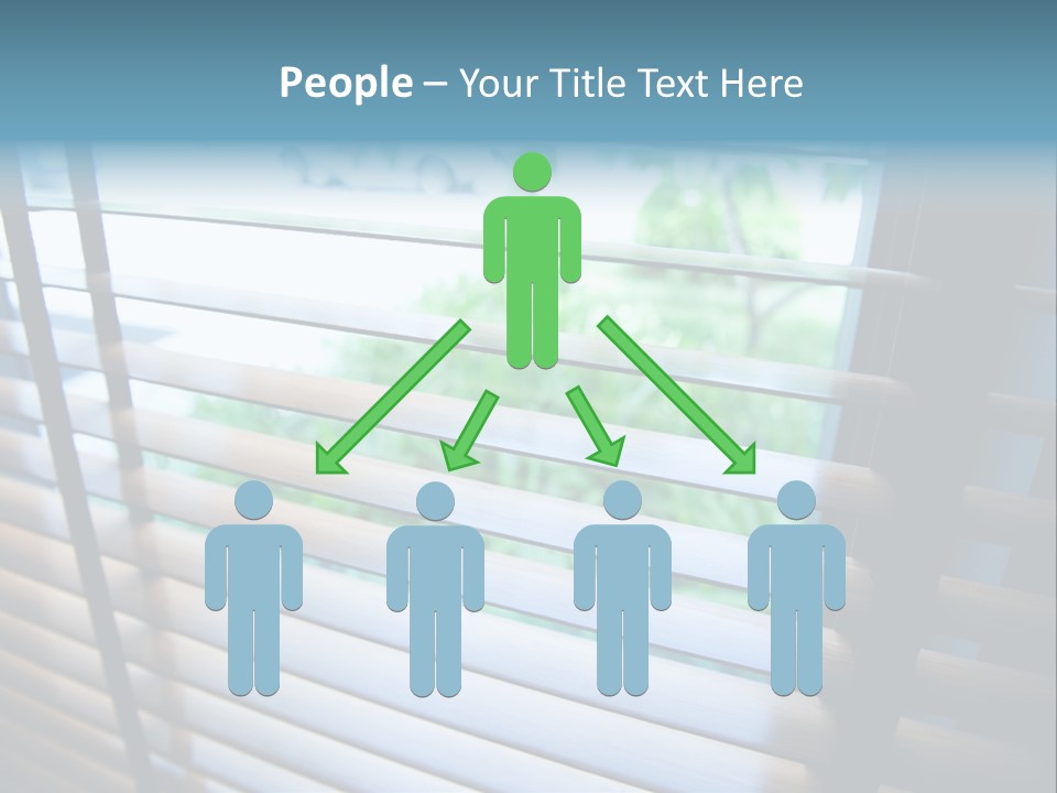 Through Green Blind PowerPoint Template