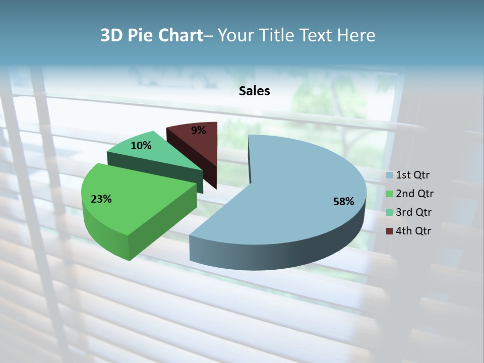 Through Green Blind PowerPoint Template