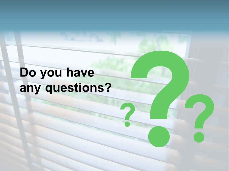 Through Green Blind PowerPoint Template