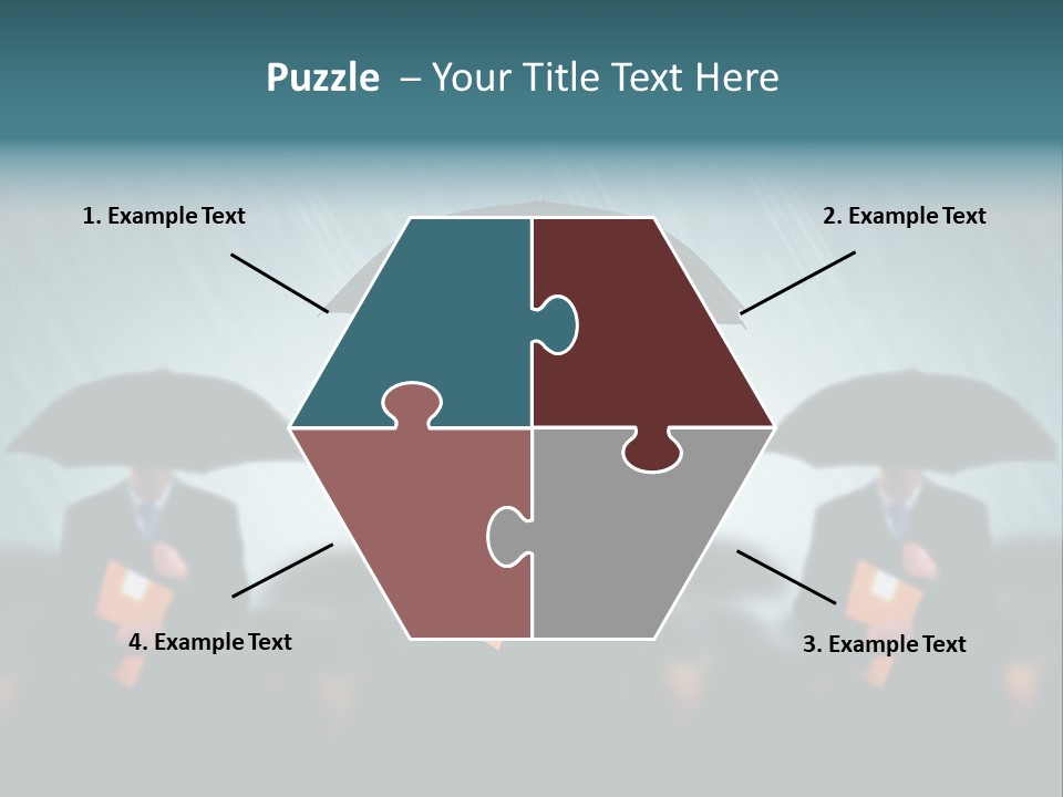 Businessmen Business Rain PowerPoint Template