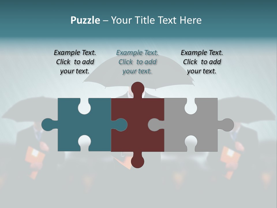 Businessmen Business Rain PowerPoint Template