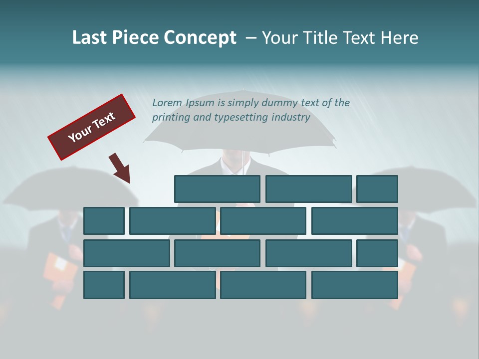 Businessmen Business Rain PowerPoint Template