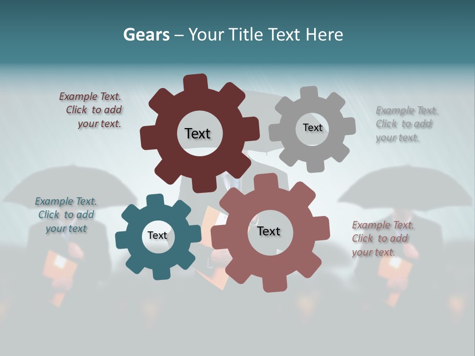 Businessmen Business Rain PowerPoint Template