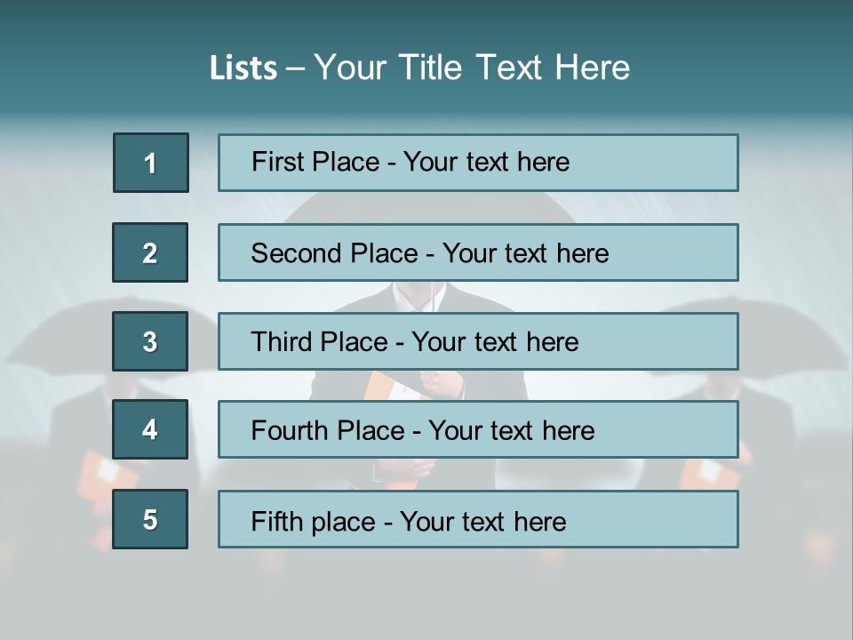 Businessmen Business Rain PowerPoint Template