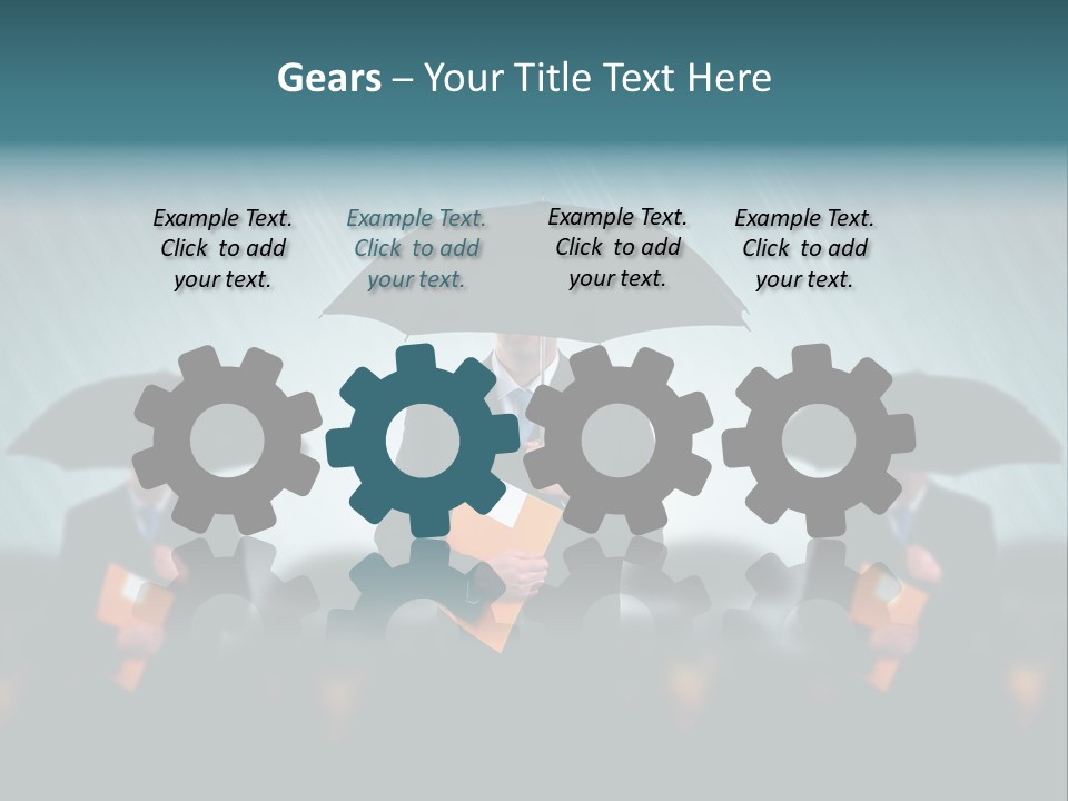 Businessmen Business Rain PowerPoint Template