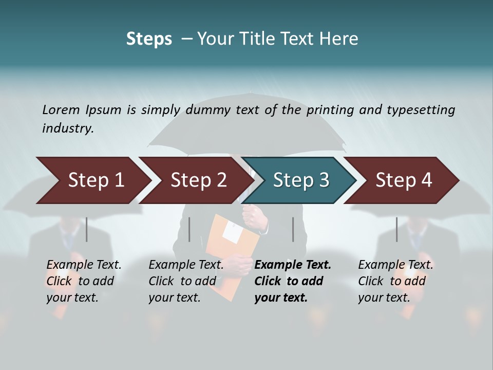 Businessmen Business Rain PowerPoint Template
