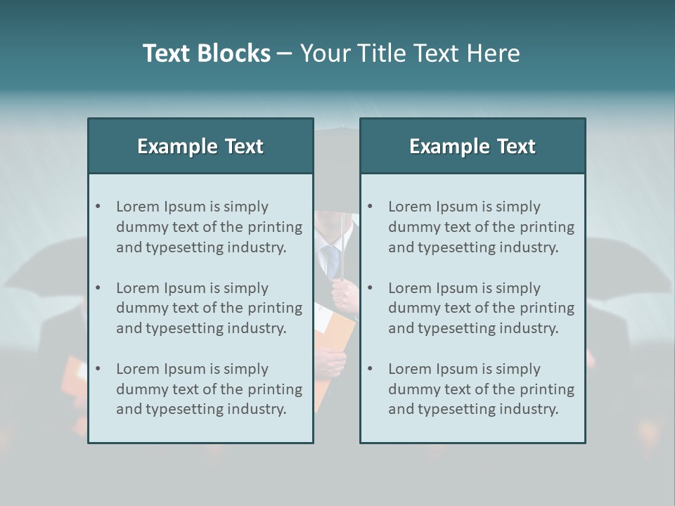 Businessmen Business Rain PowerPoint Template