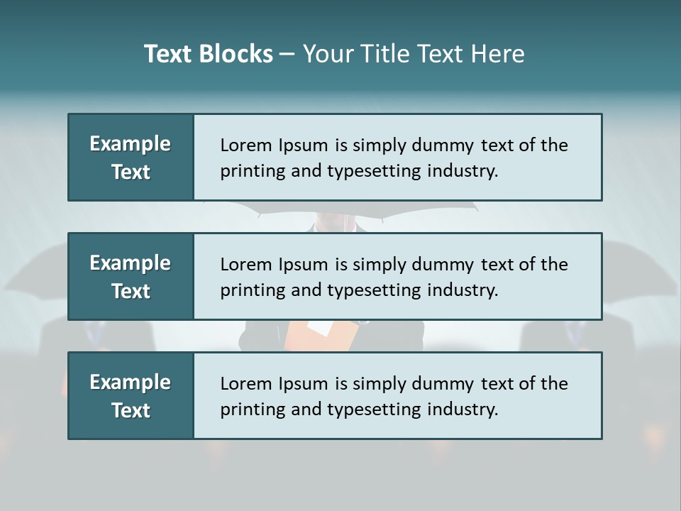 Businessmen Business Rain PowerPoint Template