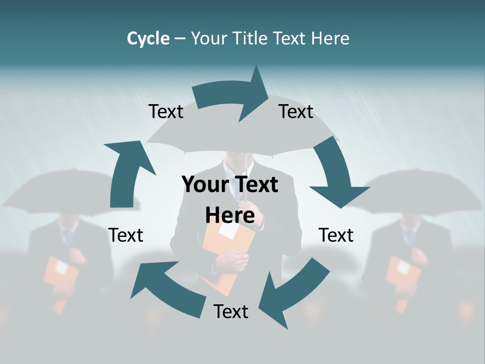 Businessmen Business Rain PowerPoint Template