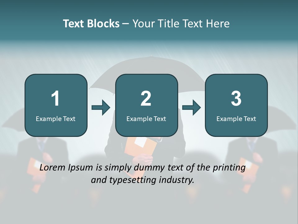 Businessmen Business Rain PowerPoint Template