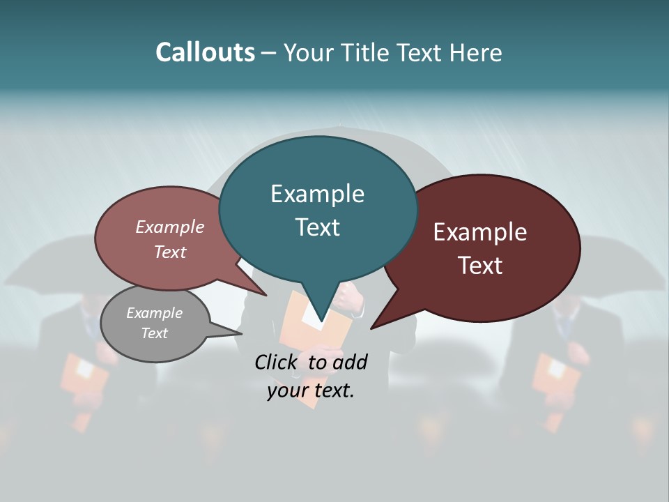 Businessmen Business Rain PowerPoint Template