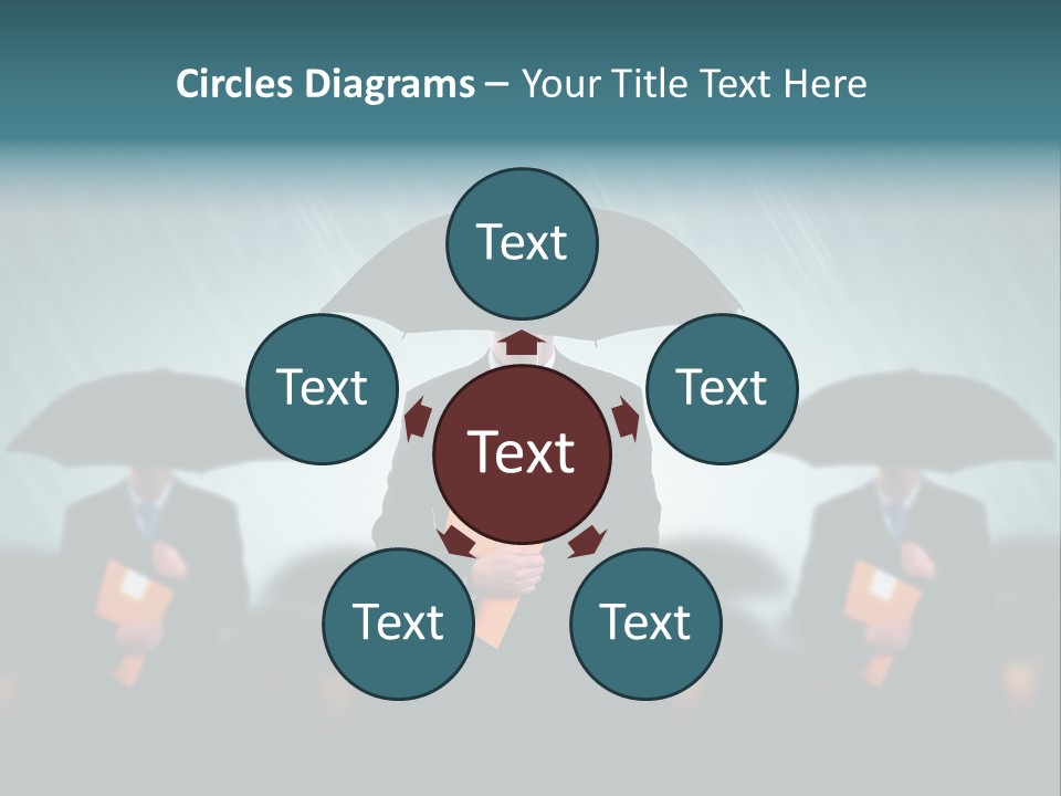 Businessmen Business Rain PowerPoint Template