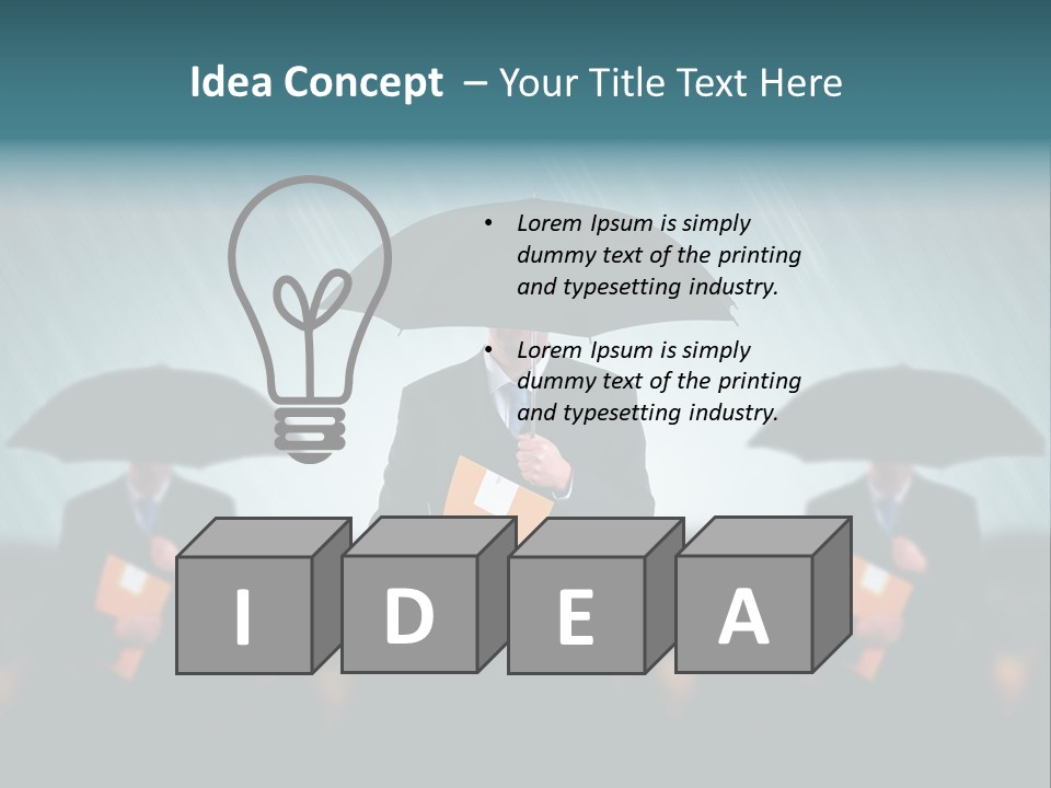 Businessmen Business Rain PowerPoint Template