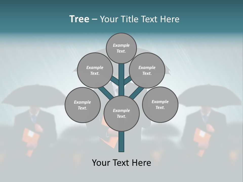 Businessmen Business Rain PowerPoint Template