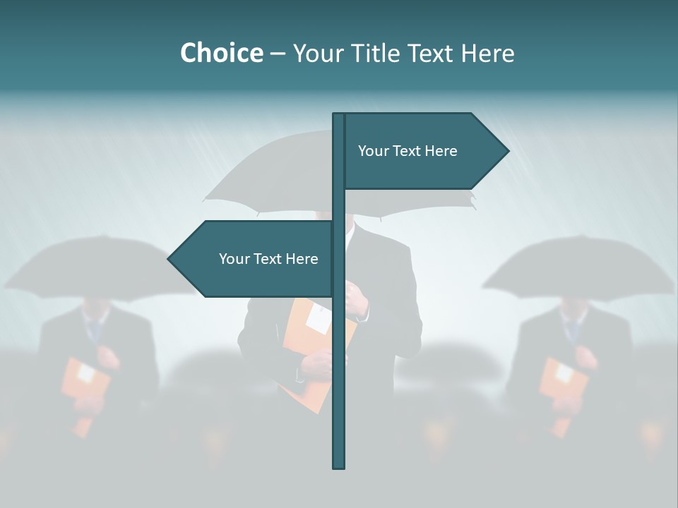 Businessmen Business Rain PowerPoint Template