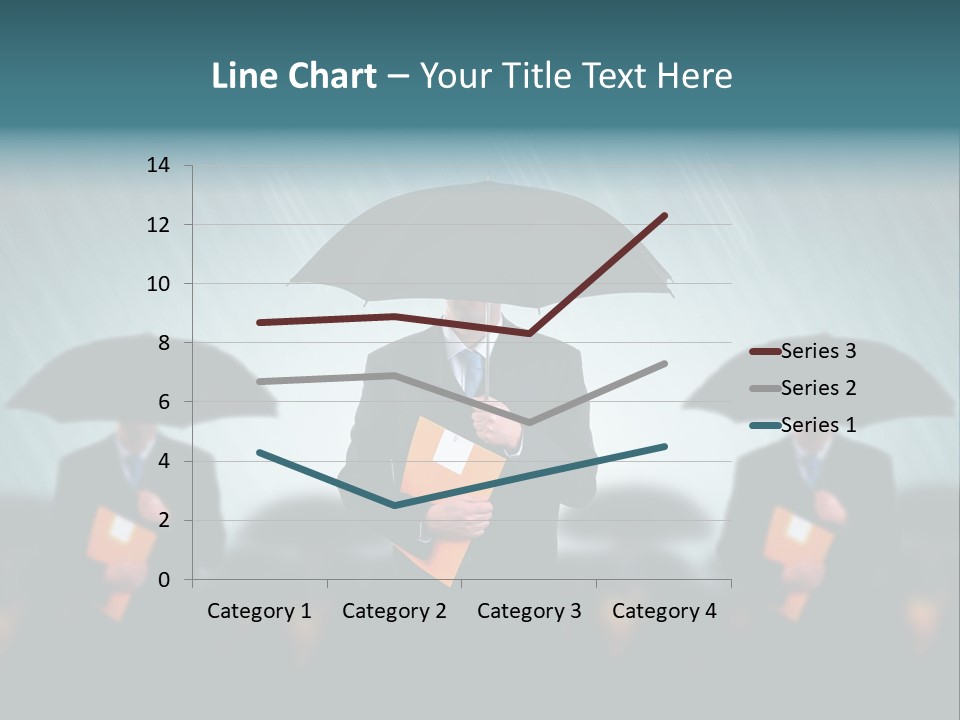 Businessmen Business Rain PowerPoint Template