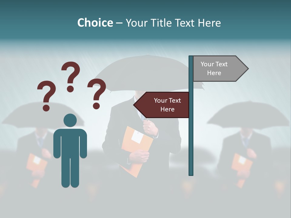 Businessmen Business Rain PowerPoint Template