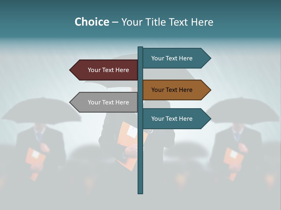 Businessmen Business Rain PowerPoint Template