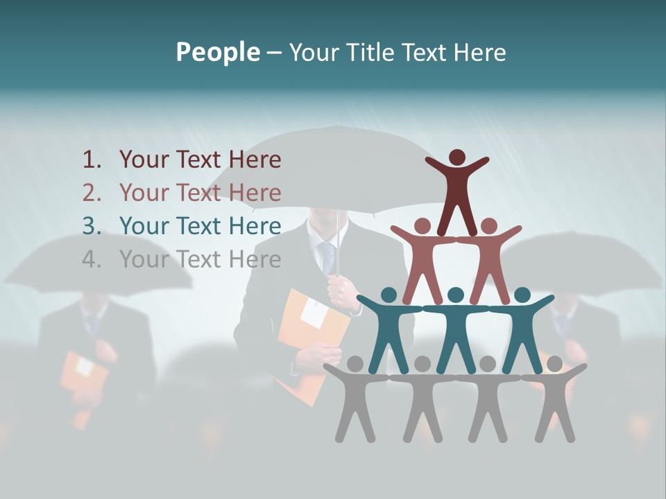 Businessmen Business Rain PowerPoint Template