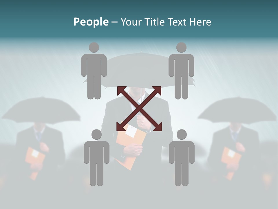 Businessmen Business Rain PowerPoint Template
