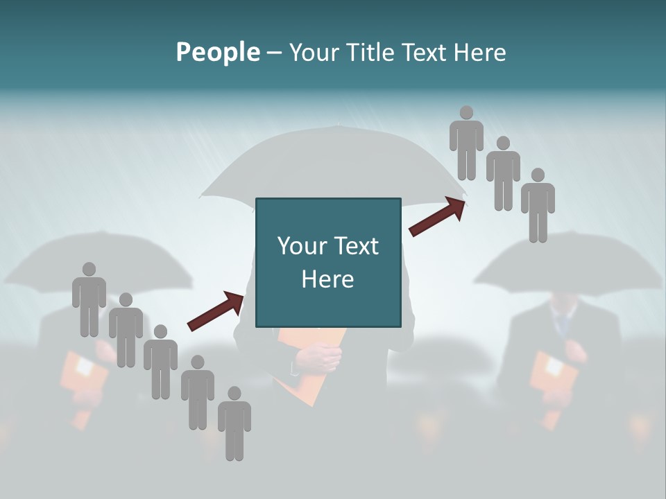 Businessmen Business Rain PowerPoint Template