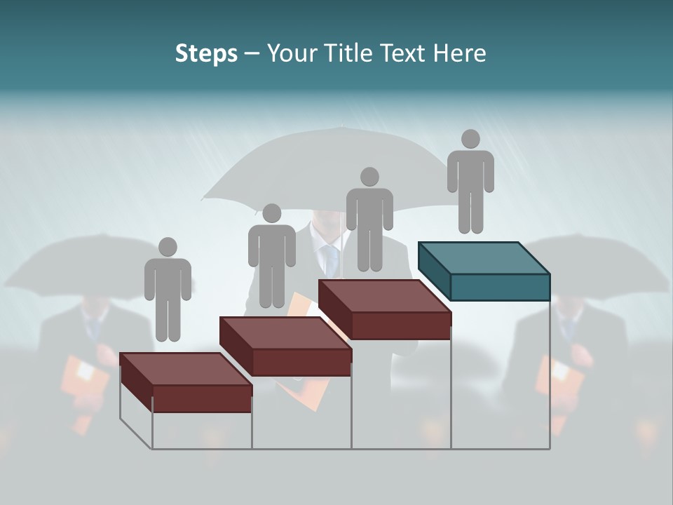 Businessmen Business Rain PowerPoint Template