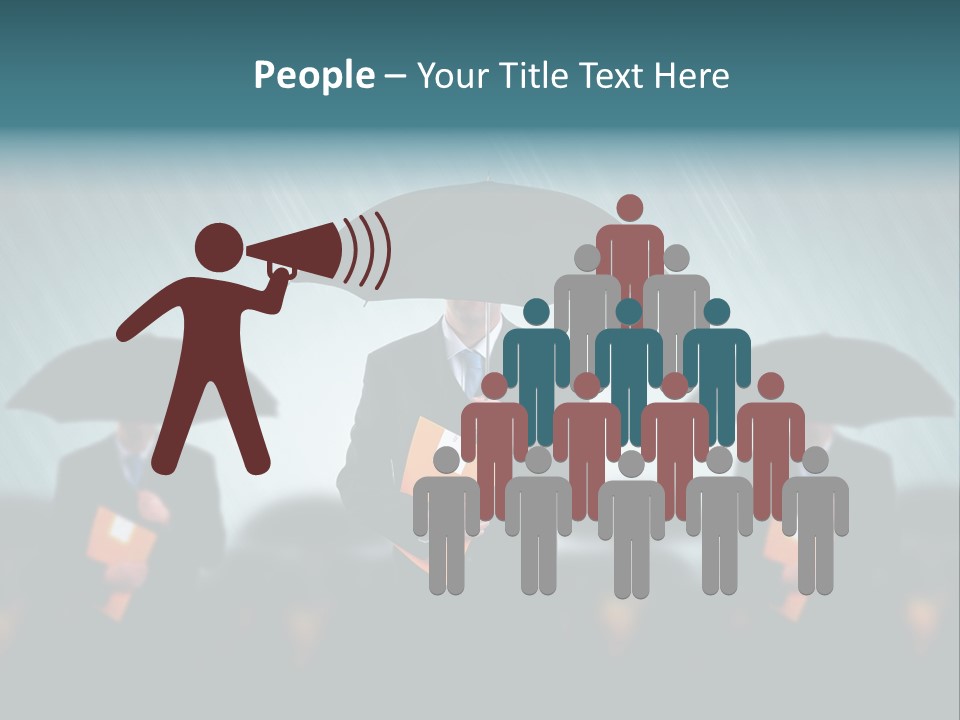 Businessmen Business Rain PowerPoint Template