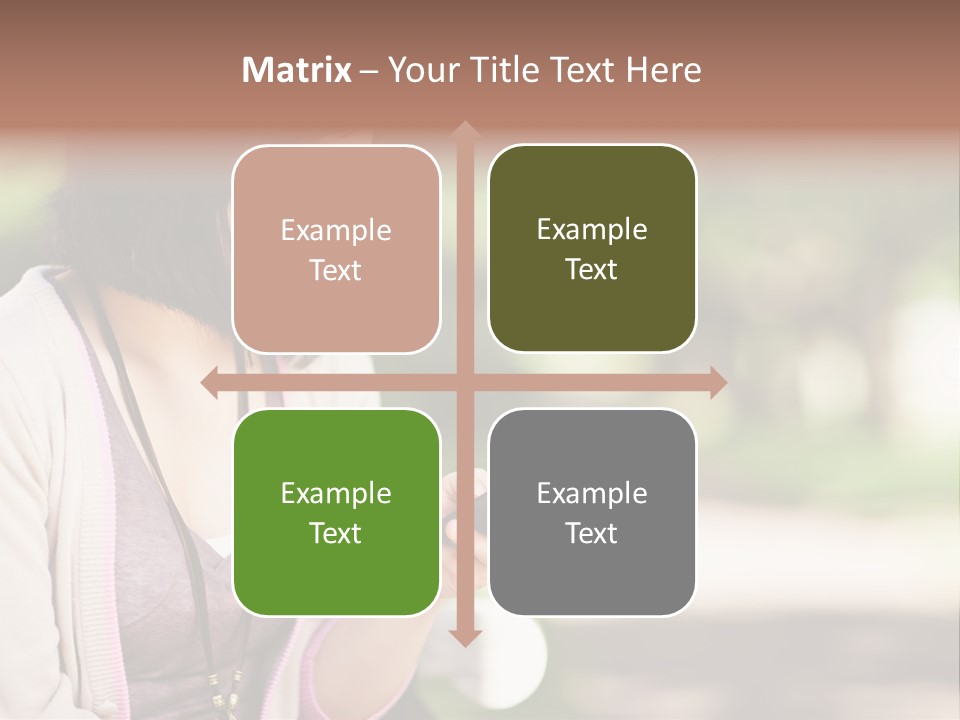 A Woman Is Looking At Her Cell Phone PowerPoint Template